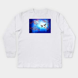 Dark Blue Kids Long Sleeve T-Shirt